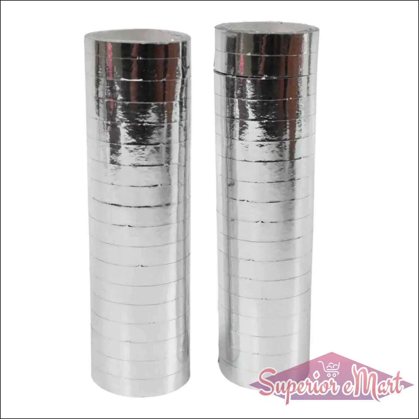 Shiny silver smooth ribbon for decorations in rolls, perfect for adding flair to crafts