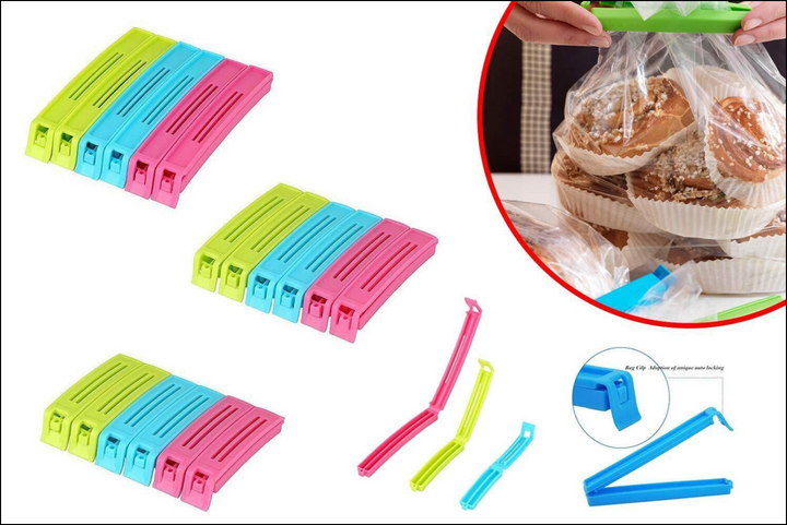 Colorful snack bag clip set for sealing food bags and keeping snacks fresh