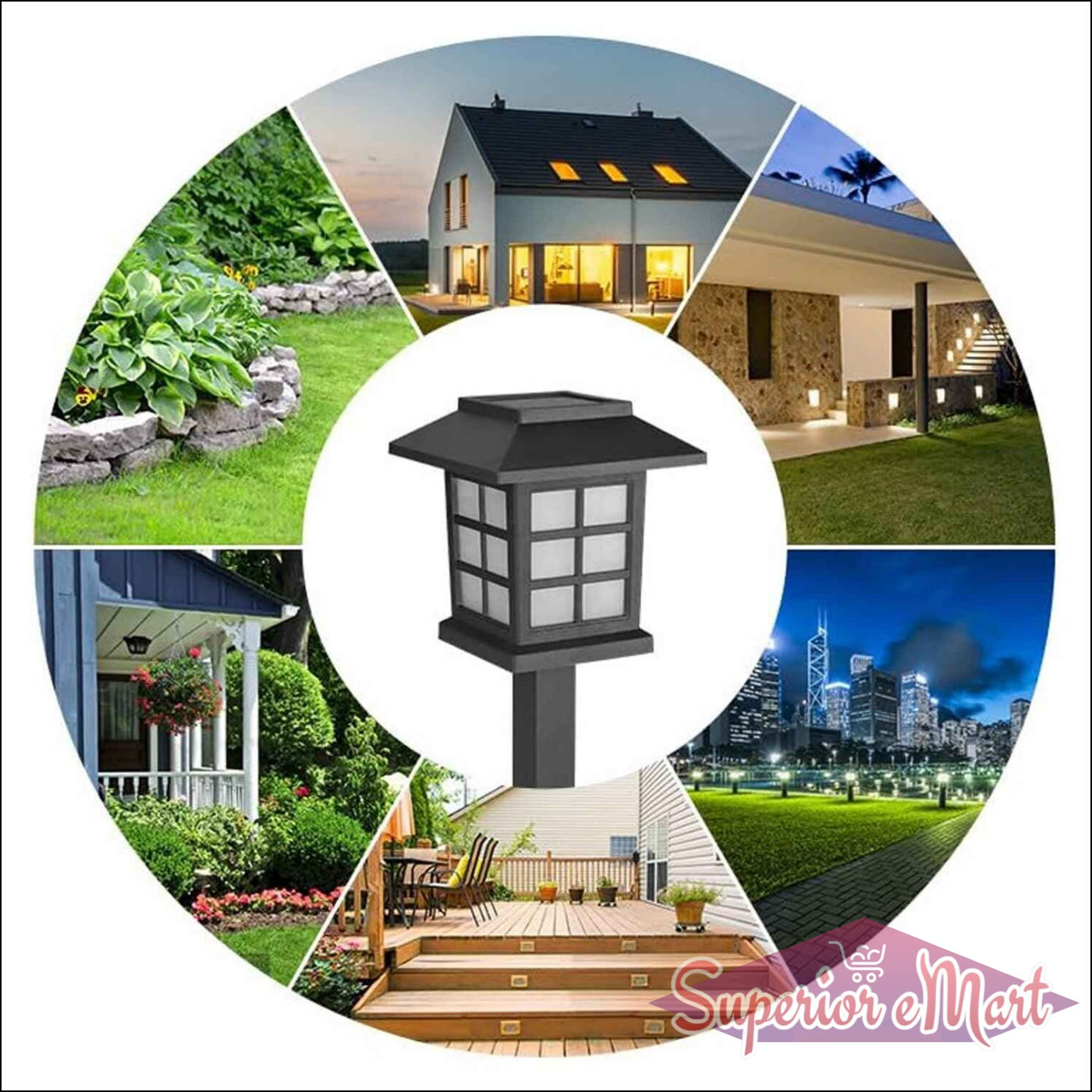 Solar Garden Lights Outdoor Waterproof 2 Pc - Superior eMart