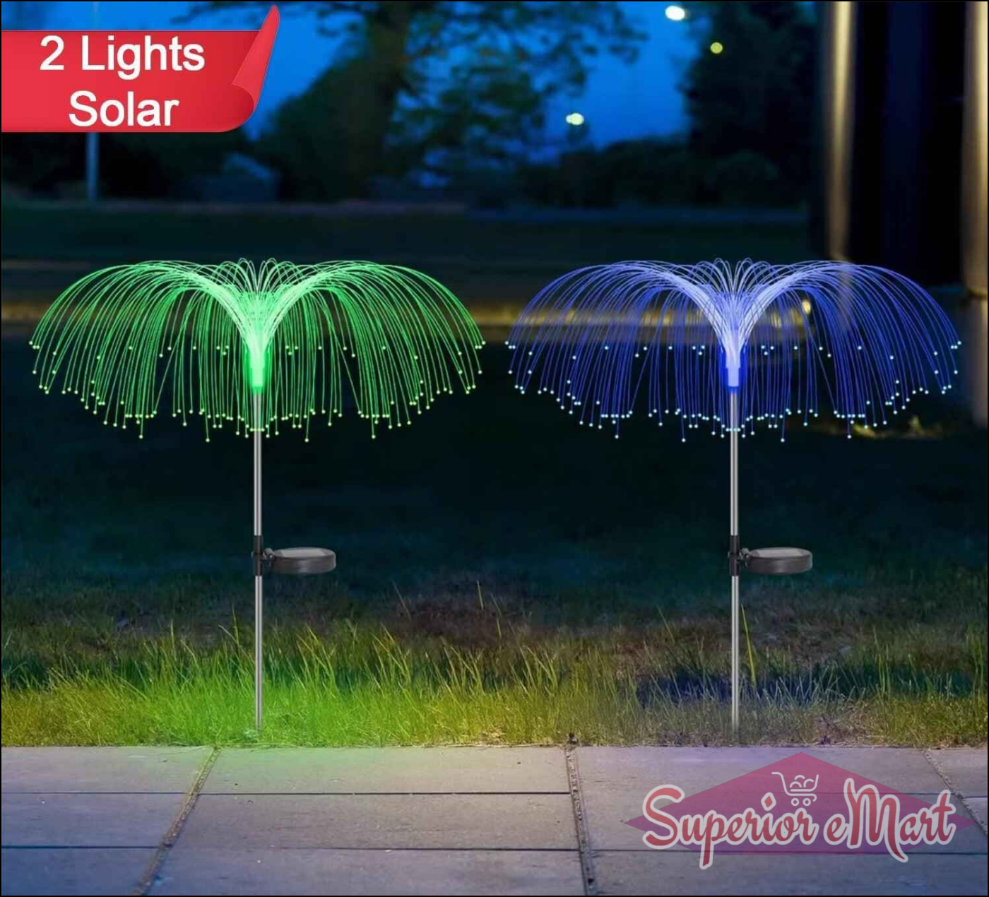 Solar Garden Lights Waterproof 2 Pc - Superior eMart