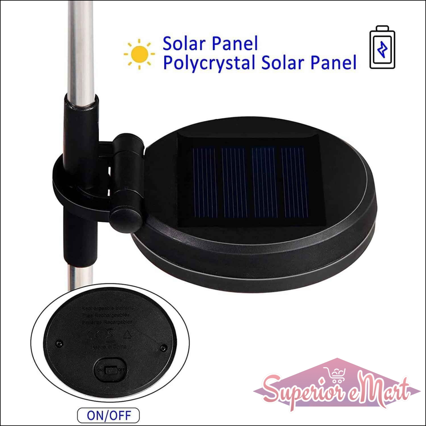 Solar Garden Lights Waterproof 2 Pc - Superior eMart