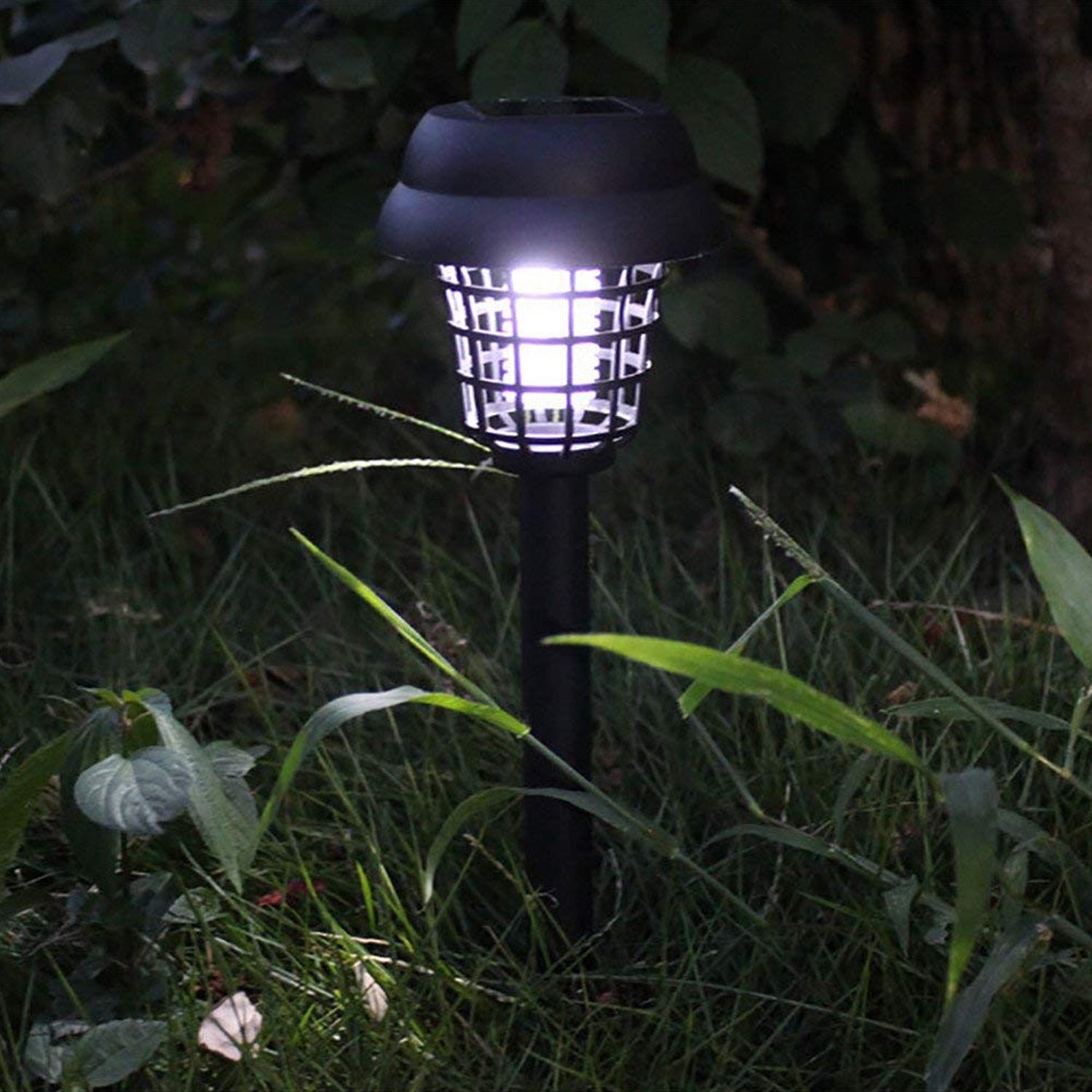 Solar powered mosquito trap designed for outdoor use with a sleek lantern design and effective insect trapping