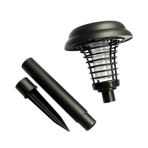 Solar powered mosquito trap for effective pest control in outdoor gardens and patios.