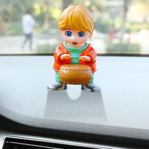 Cute drummer car air freshener figurine for a playful touch in your vehicle