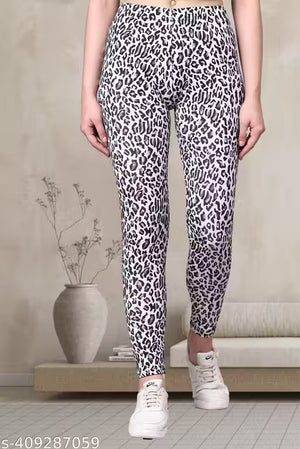 Stylish girls leggings in leopard print design, perfect as solid multicolor jeggings for women.