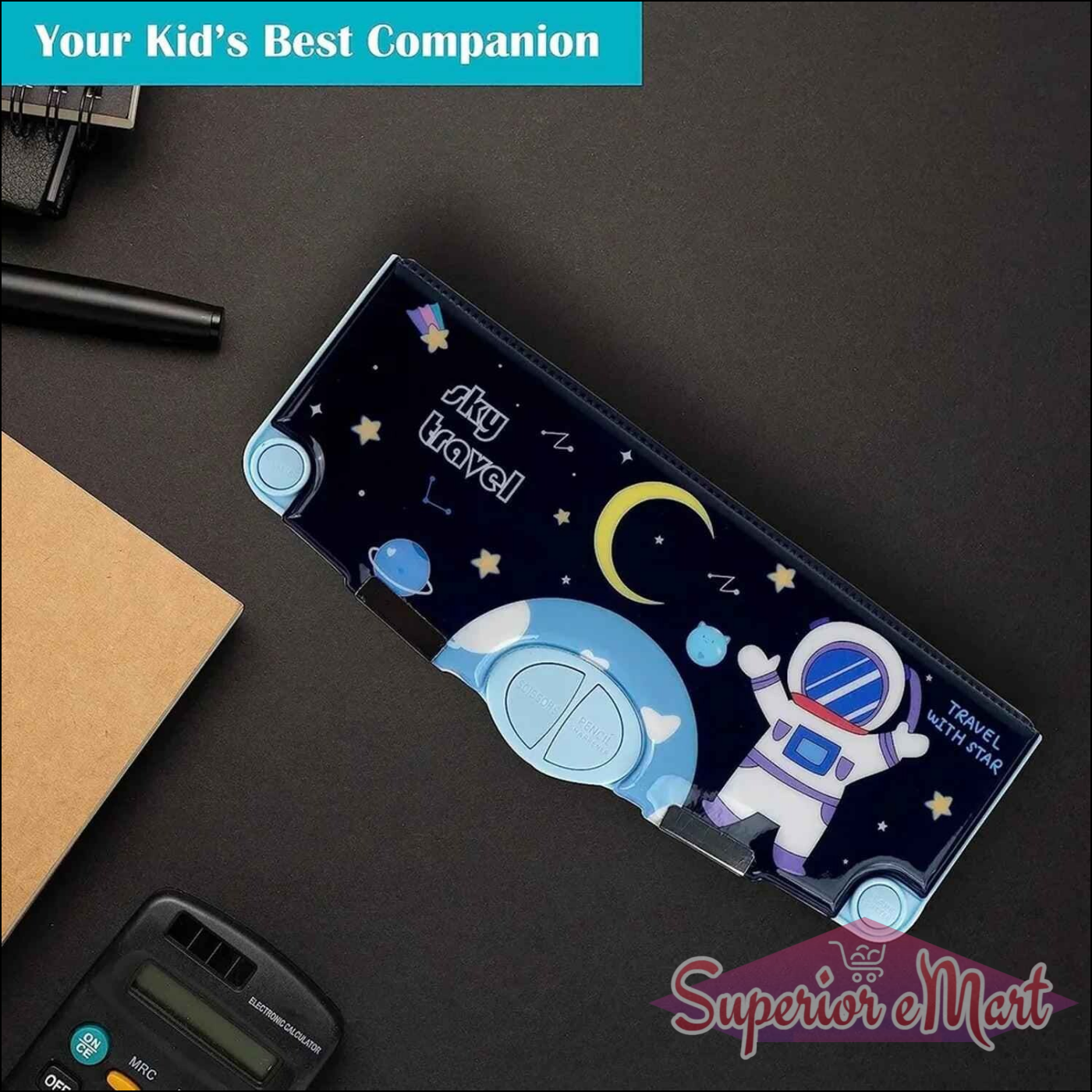 Space Theme Pencil Box for Kids