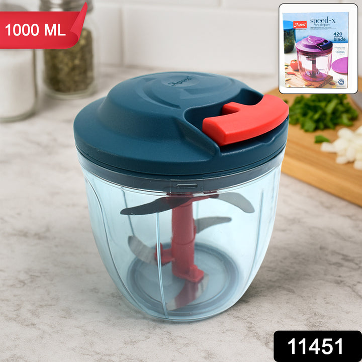 Superior eMart hand-powered vegetable chopper with 1000 ML capacity and sharp multi-blade design
