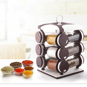 Superior eMart spice jar set 12 piece with rotating design for easy access to spices