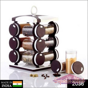 Compact and stylish spice jar set 12 piece with clear containers for kitchen organization