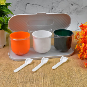 3 grid spice box with spoon featuring vibrant containers for organized kitchen storage