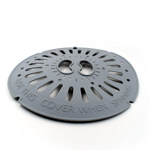 Spin cap safety cover in gray designed for secure and safe spinning use