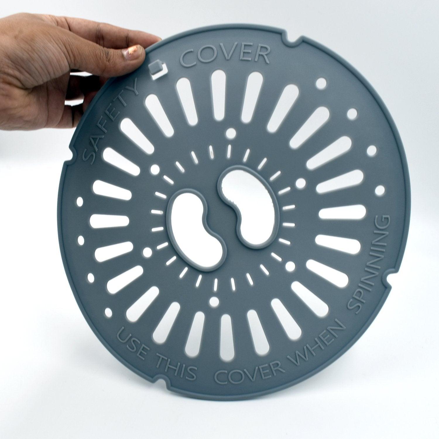Spin cap safety cover for home and kitchen use with a durable design and ventilation slots