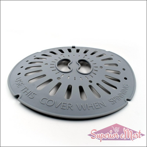 Spin cap safety cover in gray designed for secure and safe spinning use