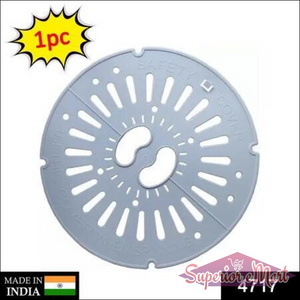 Spin cap safety cover in gray, designed to protect against spills and ensure safety in home kitchens