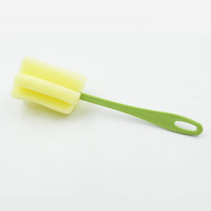 Superior eMart sponge cup washing brush with a green handle for easy cleaning of cups and glasses