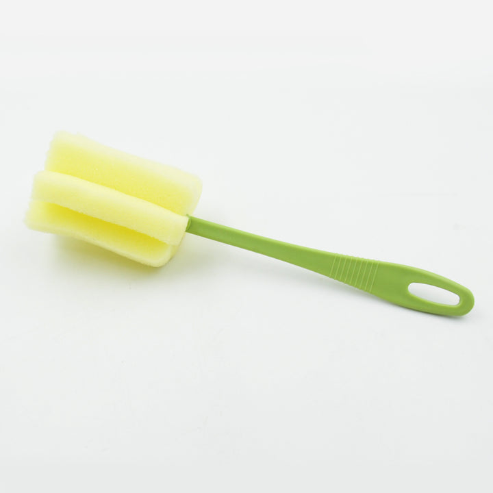 Superior eMart sponge cup washing brush with a green handle for easy cleaning of cups and glasses