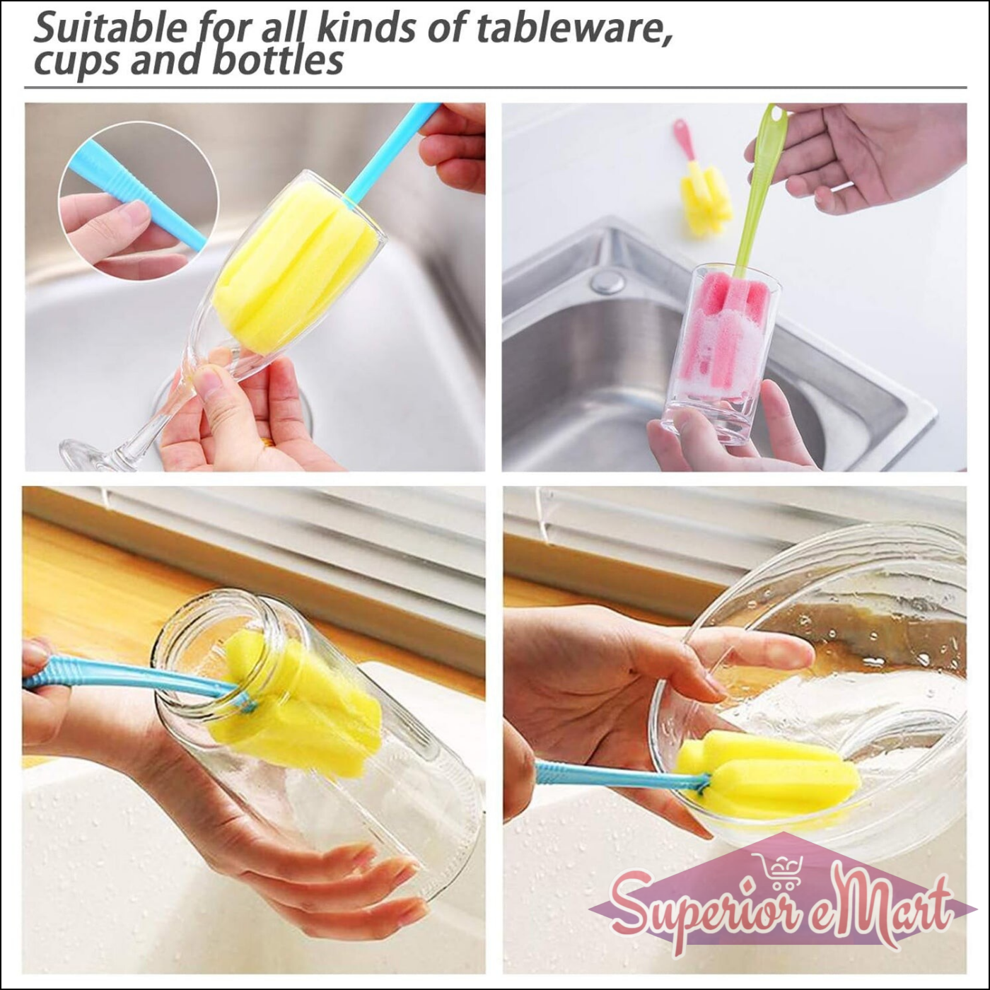 Sponge Head Household Kitchen Cleaning Tool (20Cm) - Superior eMart