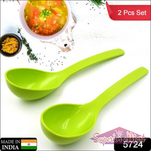 Multipurpose kitchen ladle set in vibrant green color, perfect for serving and cooking meals