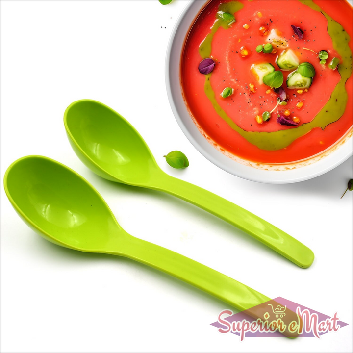 Bright green multipurpose kitchen ladle set ideal for serving soups and sauces