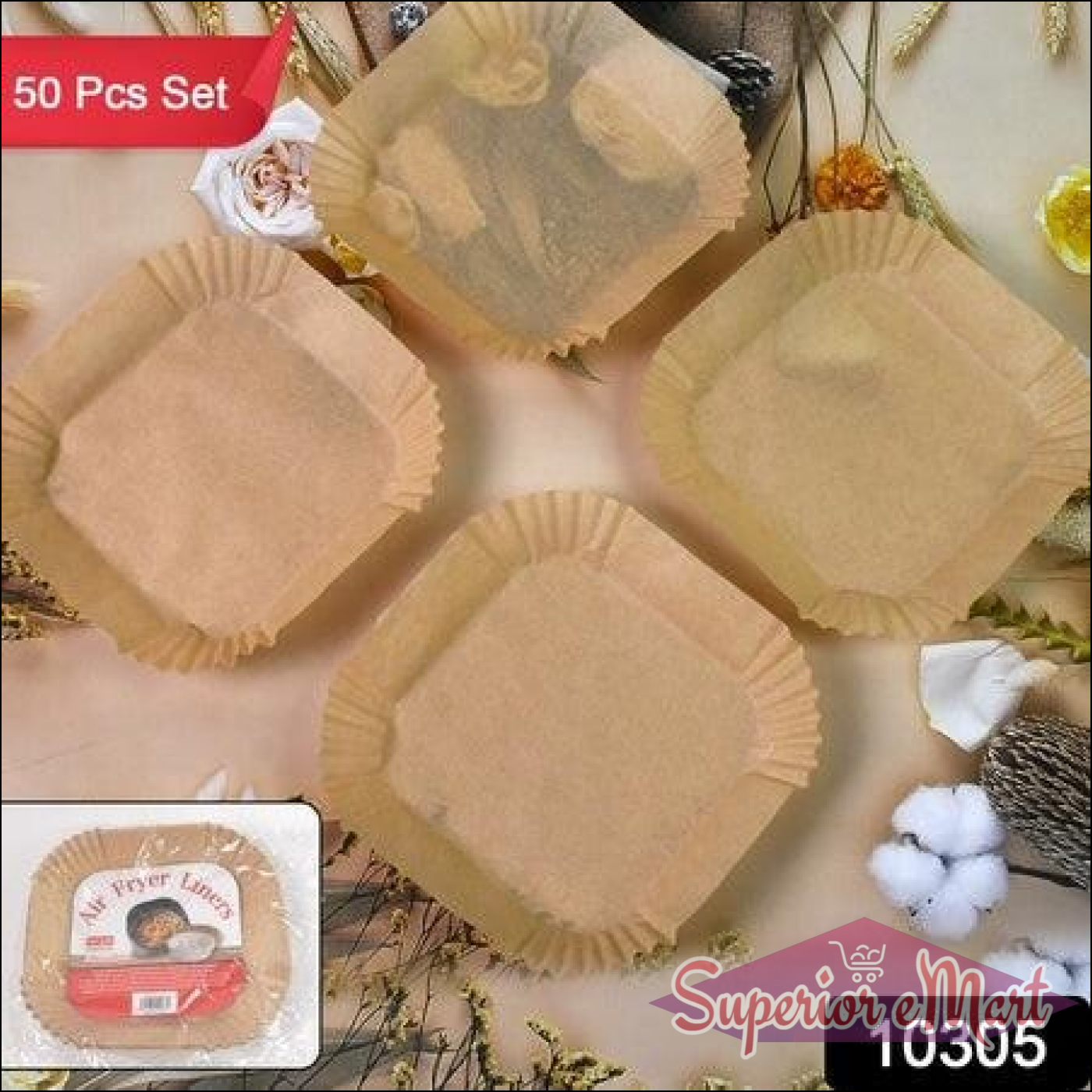 Square air fryer liner disposable set of 50 pieces for easy cooking and cleanup