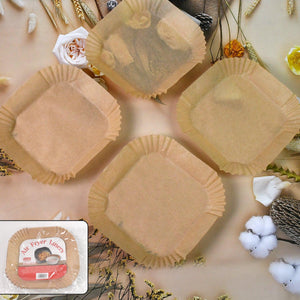 Square air fryer liner disposable set for easy cleanup and cooking in square air fryers
