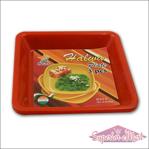 Red square dinner plate set for serving desserts, ideal for home dining and kitchen use