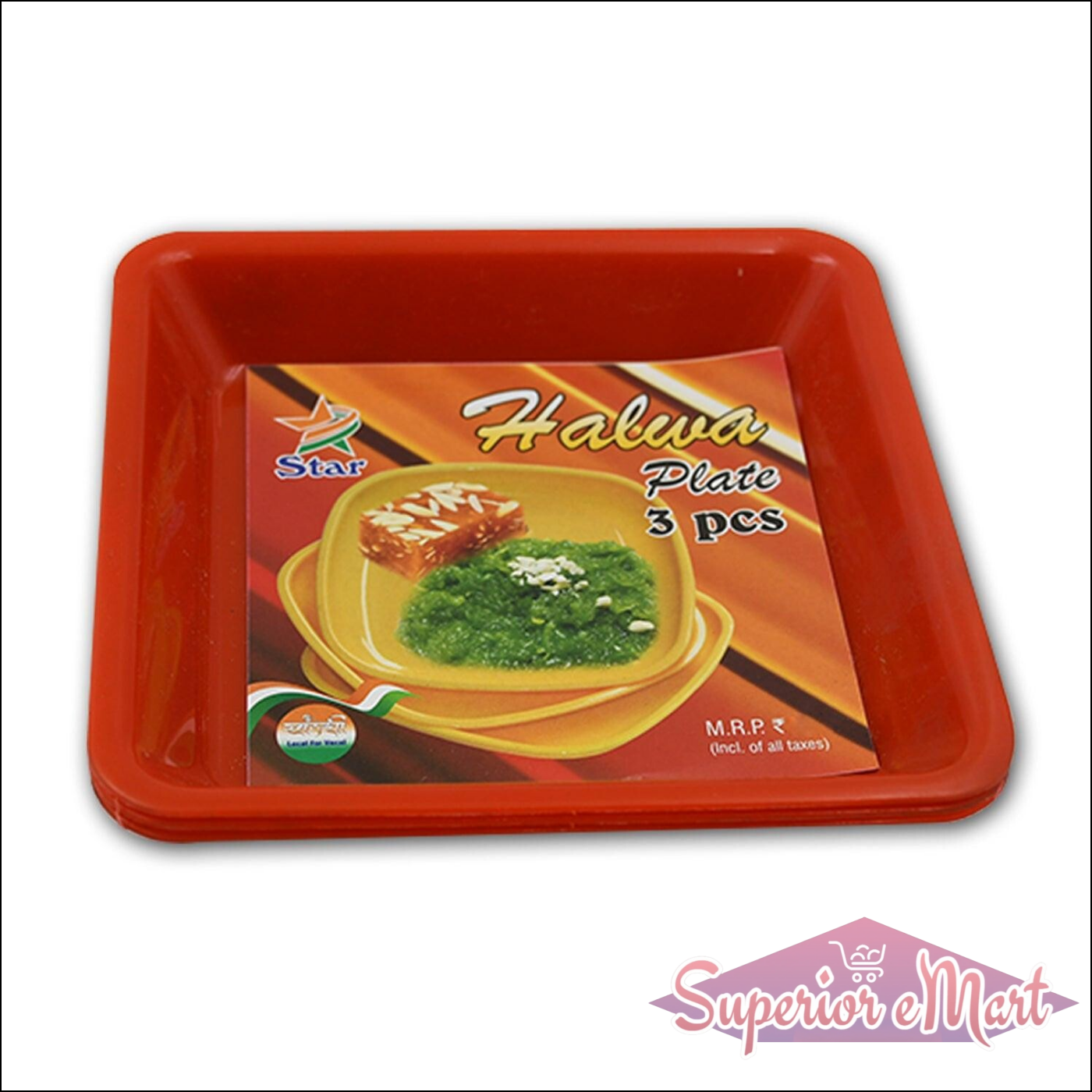 Red square dinner plate set for serving desserts, ideal for home dining and kitchen use