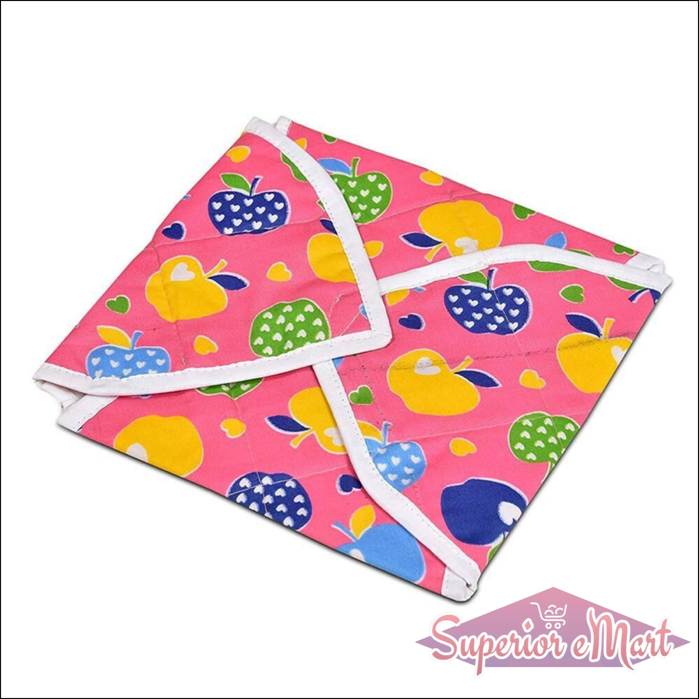 Colorful square rotichapati cover with fruit patterns for kitchen use and food storage