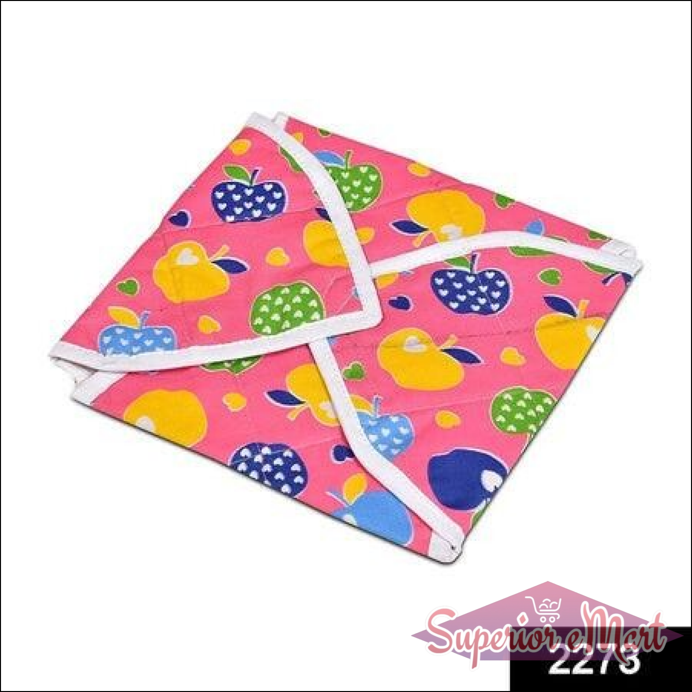 Colorful square rotichapati cover featuring a fruit pattern for kitchen use