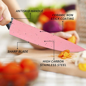 Superior eMart stainless steel ceramic knife set with sharp blade and antiskid handle for effortless cooking