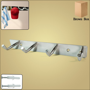 Stainless steel wall mounted coat rack with three hooks for efficient space-saving storage