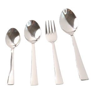 Superior eMart stainless steel cutlery set featuring a spoon, fork, and serving utensils for elegant dining