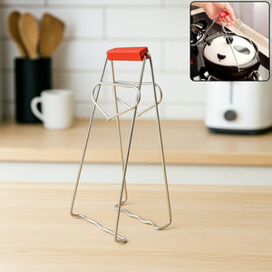 Stainless steel dish gripper tongs for safe lifting of hot pots and dishes in the kitchen