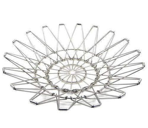 Superior eMart stainless steel fruit basket with a decorative floral design for kitchen countertop display