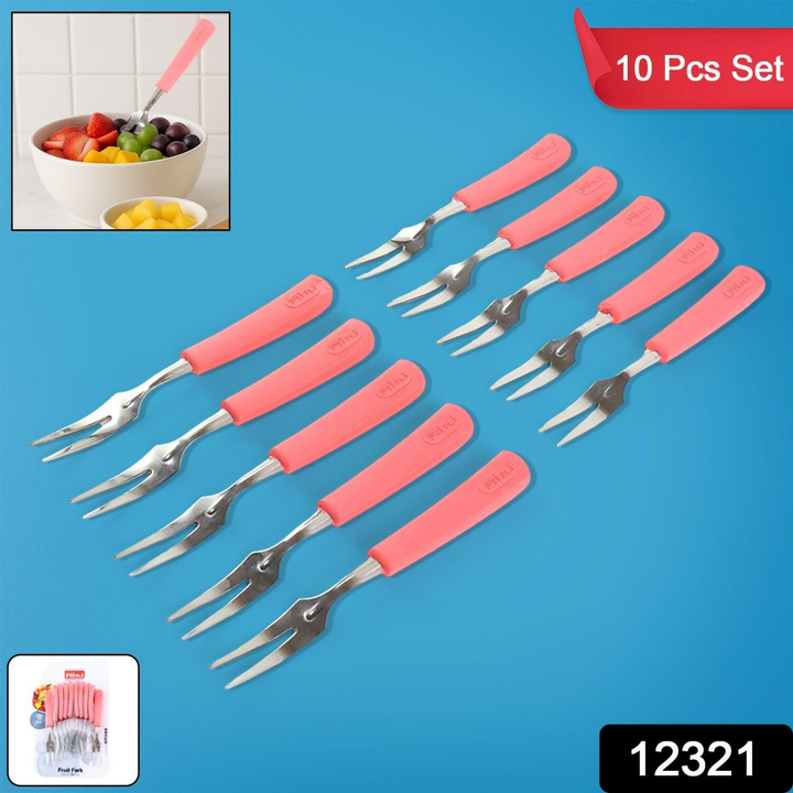 Stainless Steel Fruit Fork 10 Pcs - Superior eMart