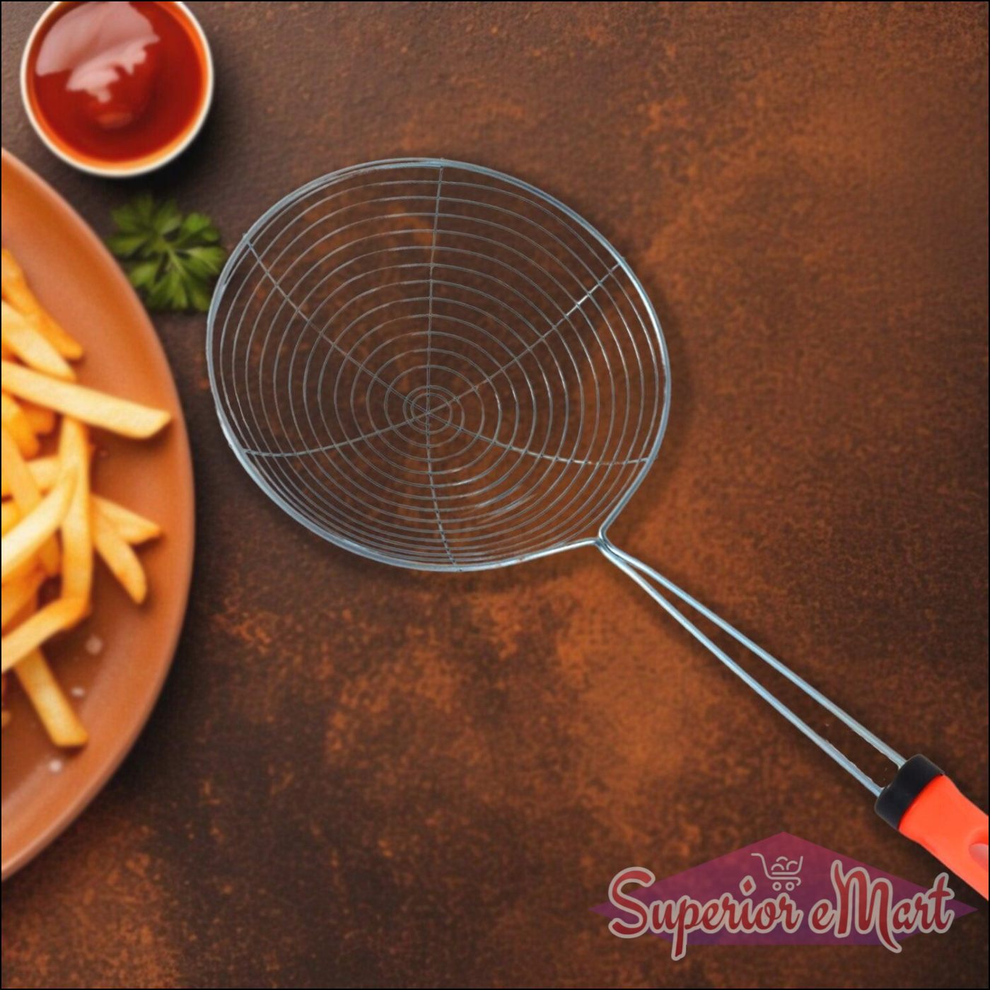 Stainless Steel Fry Strainer with Handle - Superior eMart