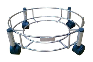 Stainless steel gas cylinder trolley with sturdy wheels for easy transportation of gas cylinders