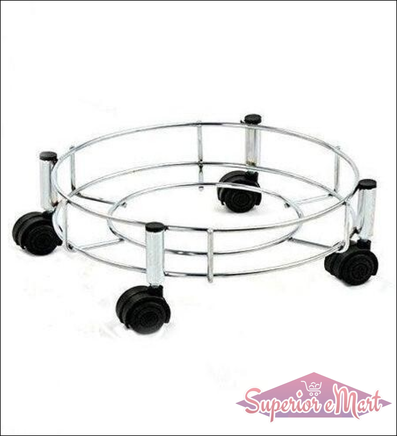 Durable stainless steel gas cylinder trolley with smooth-rolling wheels for easy transport