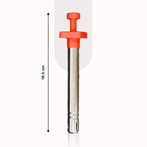Superior eMart stainless steel gas lighter with an ergonomic red handle for easy ignition