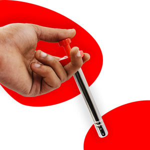 Stainless steel gas lighter in hand, ideal for easy lighting in kitchen and outdoor use