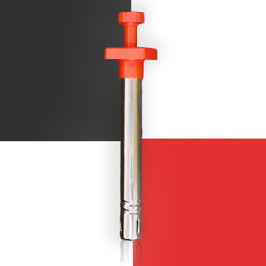 Superior eMart stainless steel gas lighter with red top for easy ignition in kitchens