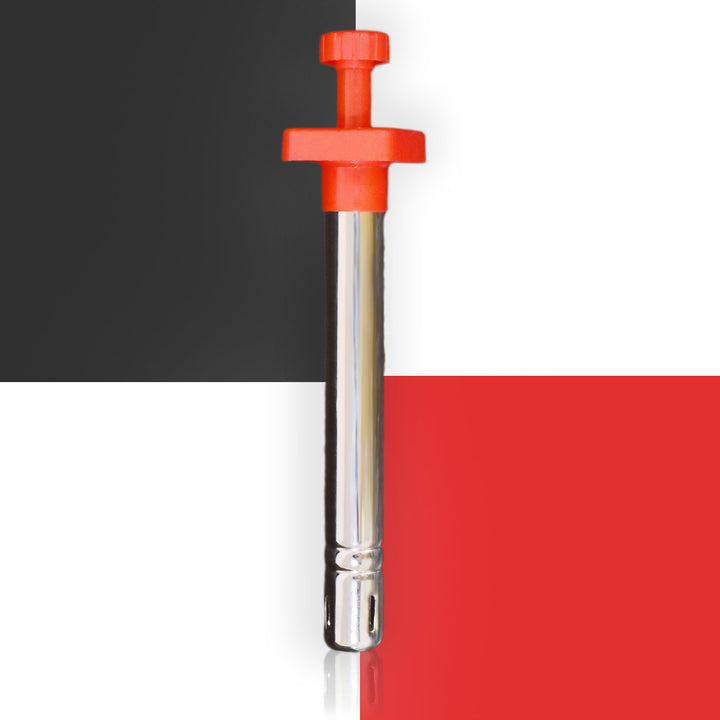 Superior eMart stainless steel gas lighter with red top for easy ignition in kitchens