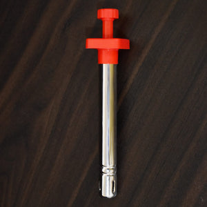 Superior eMart stainless steel gas lighter with a durable red handle for easy ignition