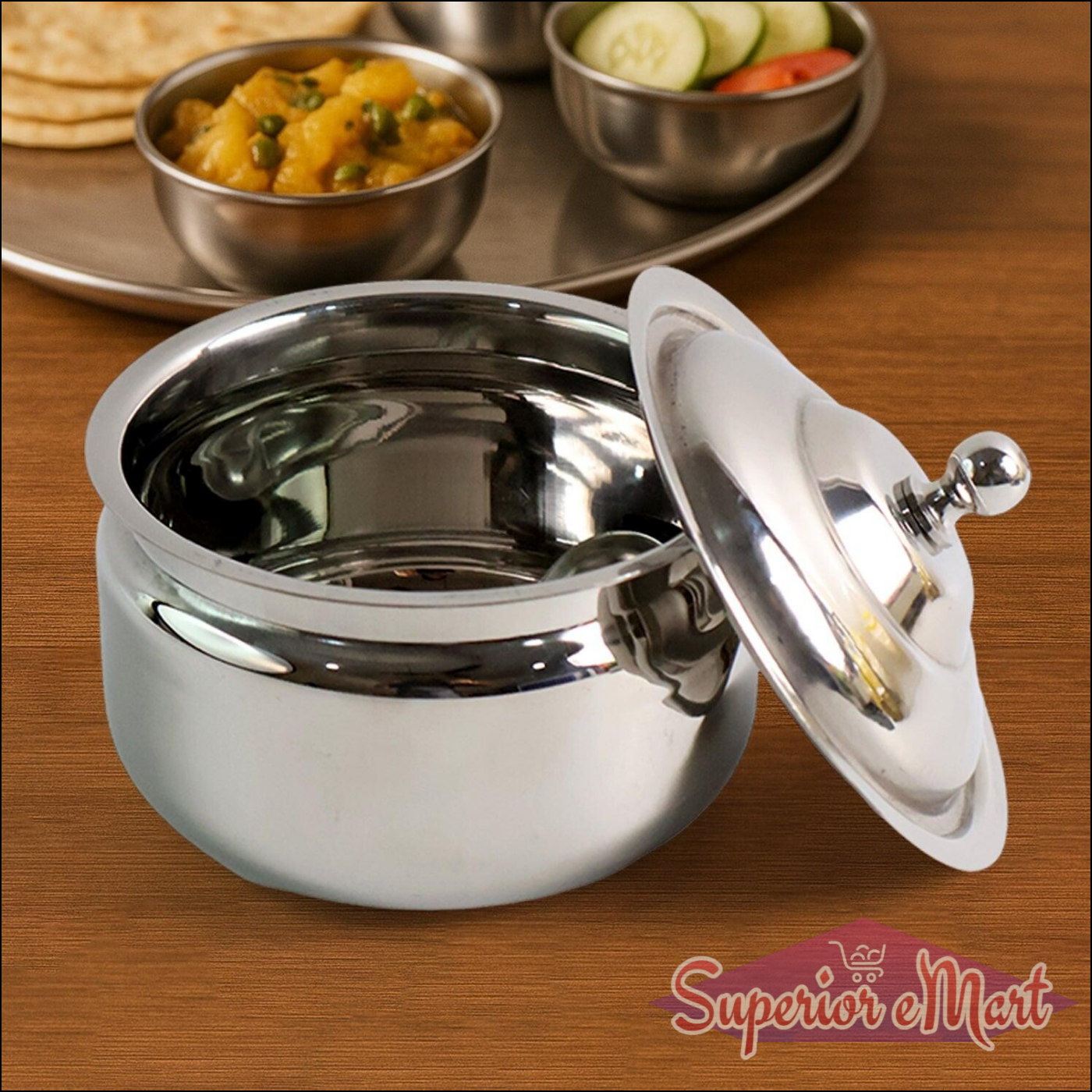 Stainless Steel Ghee Pot with Lid & Spoon - Superior eMart