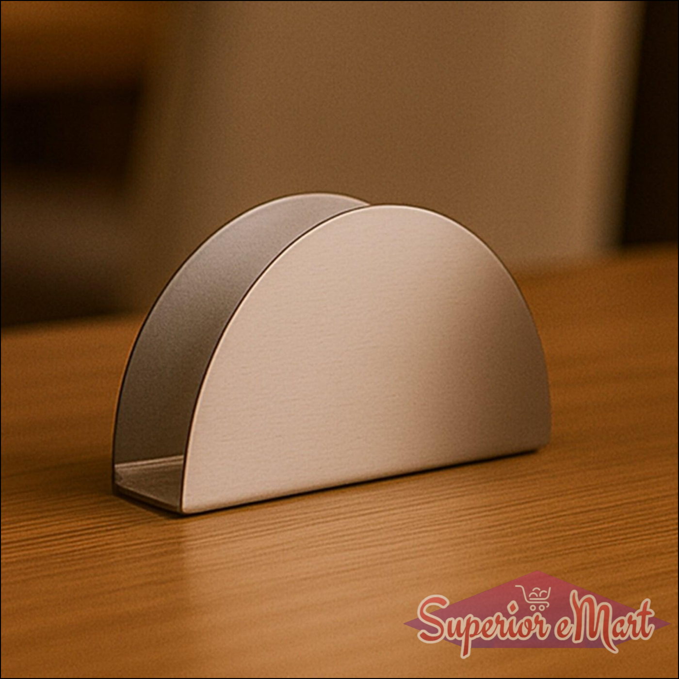 Sleek stainless steel napkin holder for modern dining tables and kitchen decor