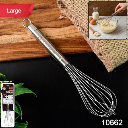 Superior eMart stainless steel hand whisk with a comfortable grip for mixing and whisking ingredients