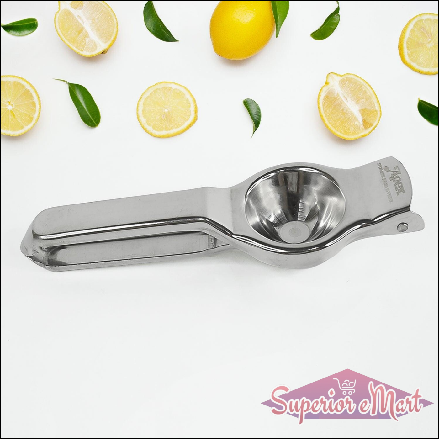 Stainless steel lemon squeezer for efficient juice extraction with a sleek design