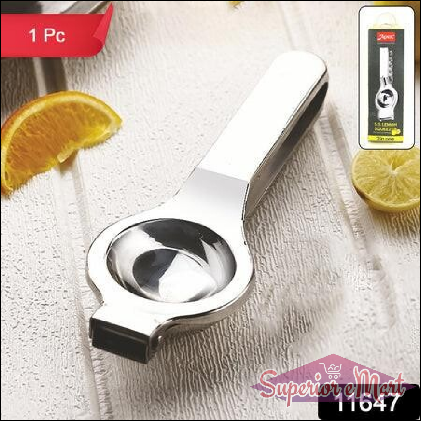 Superior eMart stainless steel lemon squeezer for effortless citrus juice extraction