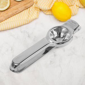 Durable stainless steel lemon squeezer with ergonomic handle for easy juice extraction
