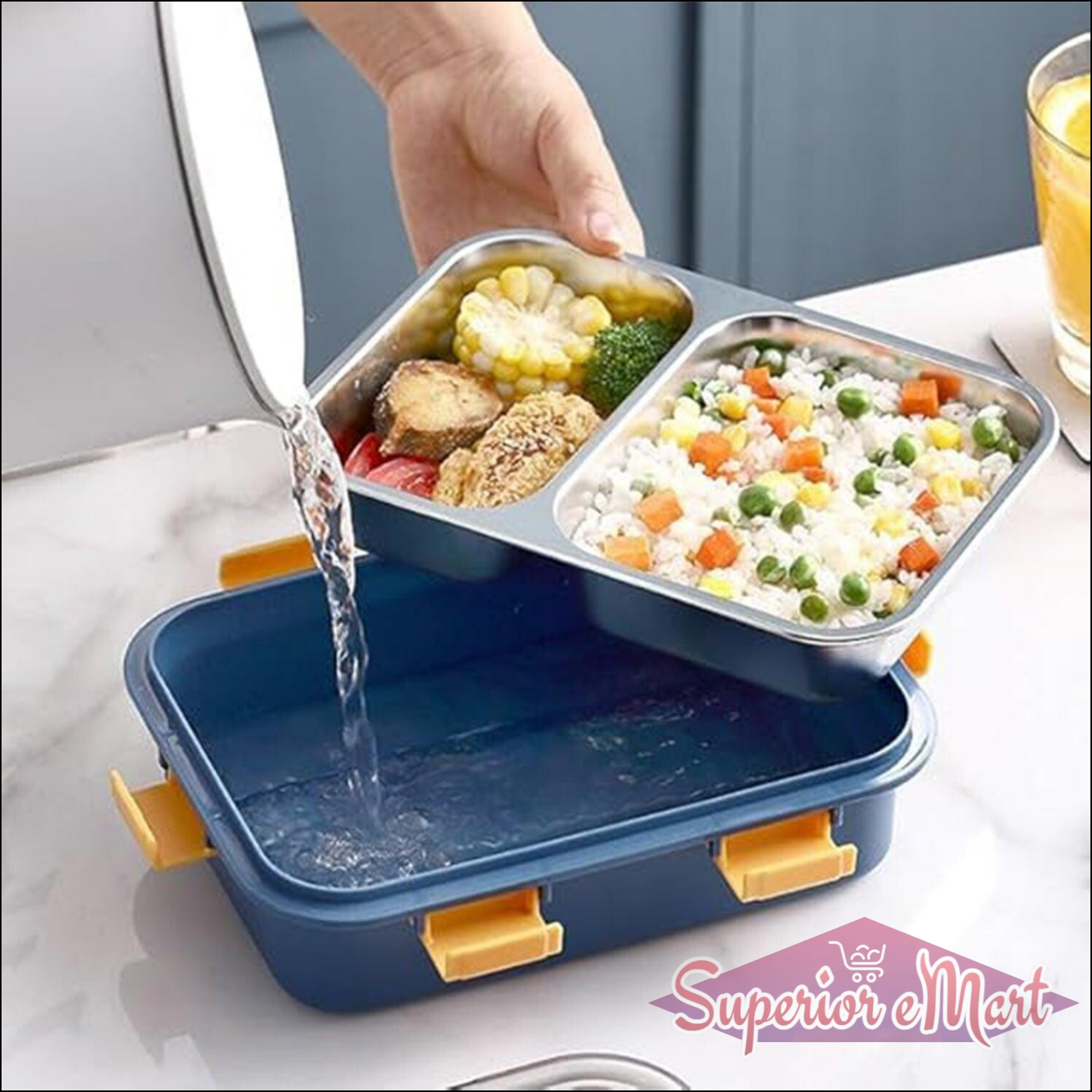 Stainless Steel Lunch Box with Secure Lids - Superior eMart
